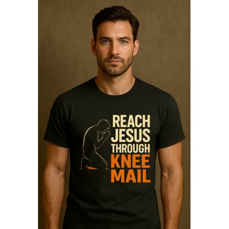 REACH JESUS THROUGH KNEE MAIL WITH MAN SILHOUETTE