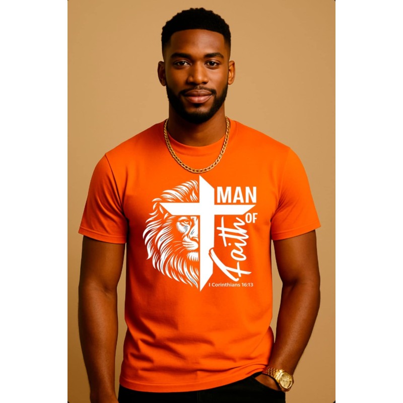 MAN OF FAITH  WITH WHITE LION